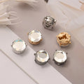 JFRB047 Trendy Crystal Covered Button Blanks  Over Button Cufflink Tie Clip Decor Button Covers for Women Garment Shirt