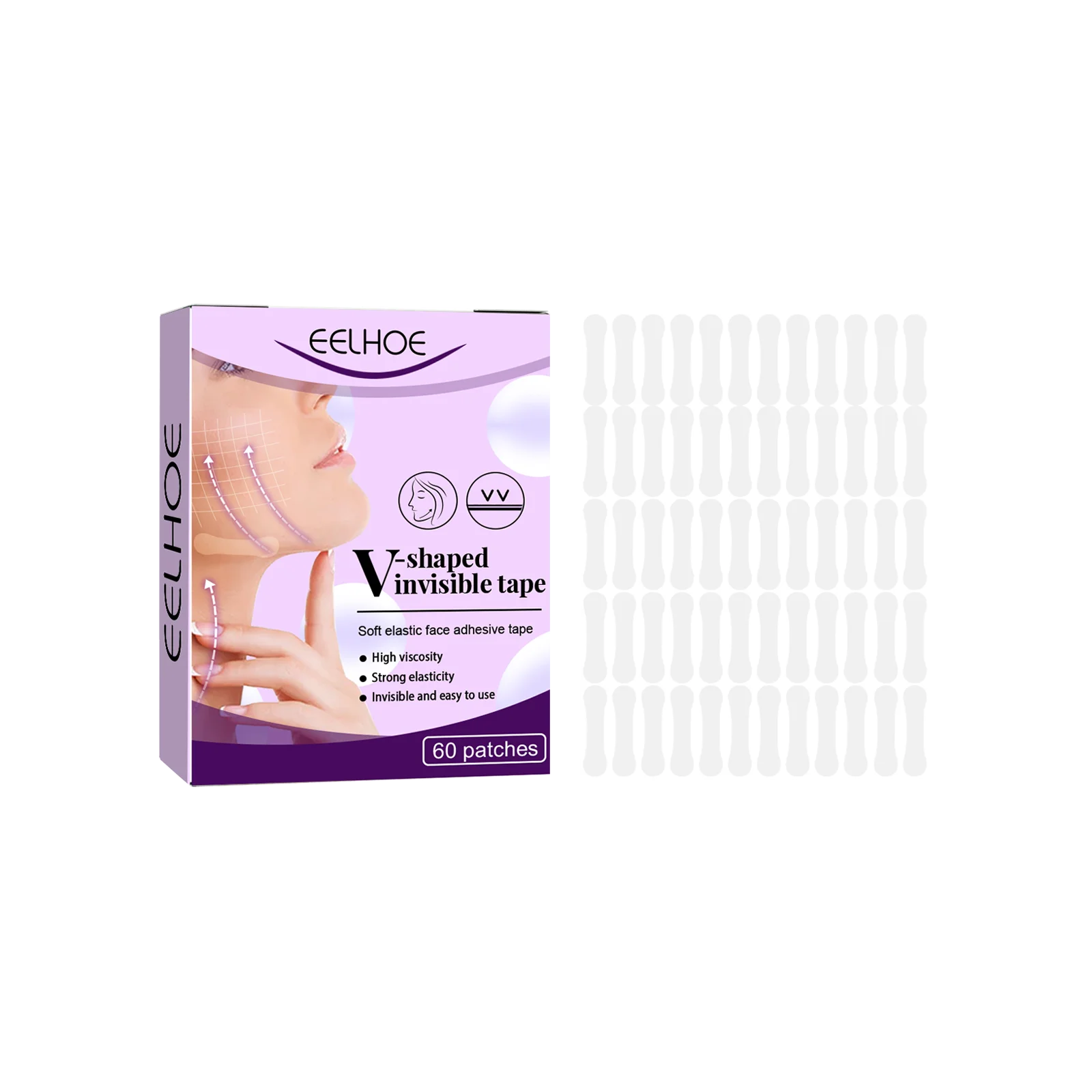 Eelhoe Face Lift Patches(60pcs) Anti Wrinkle Remover Face Lift Tape Sticker  Face Invisible Sticker K1