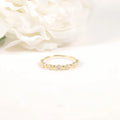 Solid Yellow Gold 14K 18Kt Melee Round Brilliant Cut 1.6mm Lab Created Diamond & Solid Gold Beads Decorative Women Ring
