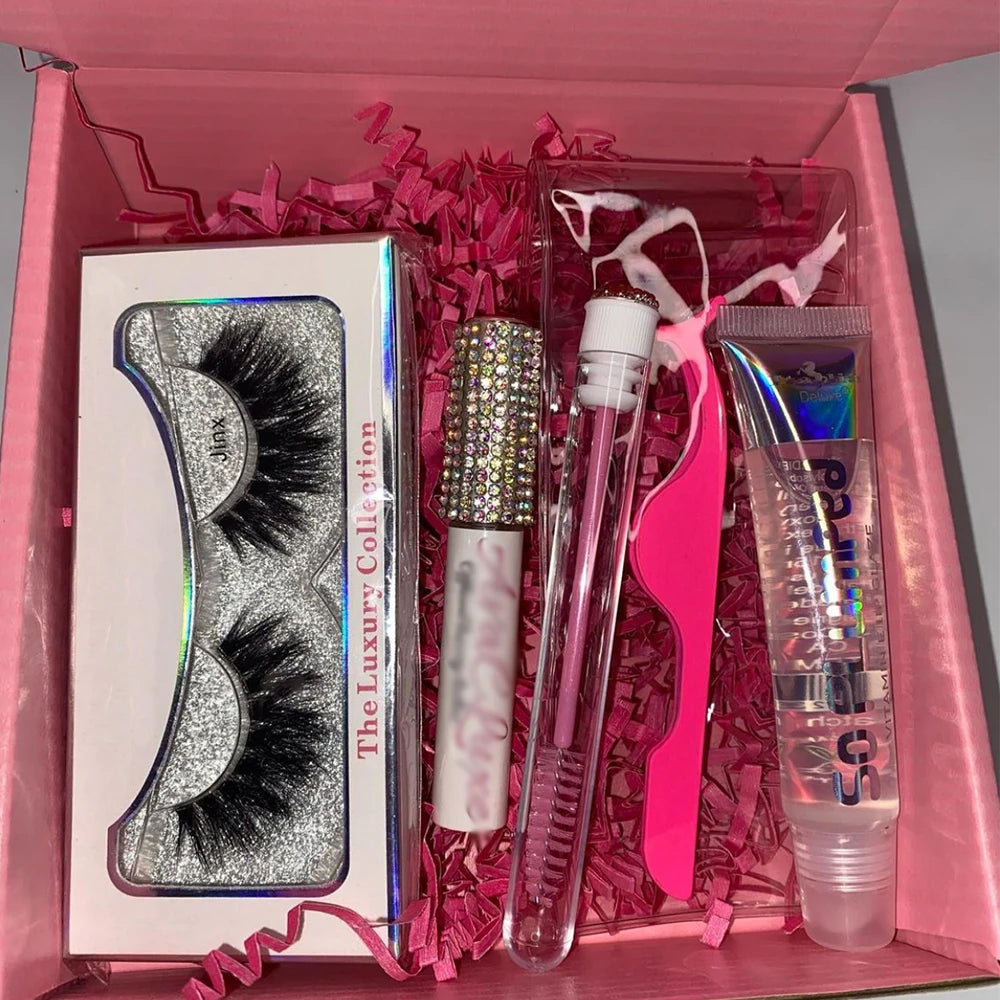 Best Selling 100% Real Mink Lashes3D Wholesale Vendor Eye Lash Set Bulk 25MM Natural  Mink Eyelash With Suitcase Package