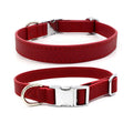 Adjustable Soft Microfiber Leather Eco-Friendly Pet Dog Collar with Engraveable Characters Solid Pattern