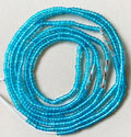 Blue Glass Seed Beads Silver Tube Bead Tie on Waist Beads Belly Body Chain With Clasp Double Cotton String for Ladies