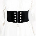 Korean Fashion Ladies Wide Waist Belt Accessory Elastic Metal Zipper with Alloy Buckle Seal Design
