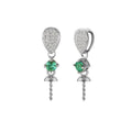 Natural Emerald White Gold Diamond Setting Semi Mount Gold 750 18k Mounting for Women