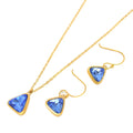 Fancy Stainless Steel Women Jewelry CZ Zircon Drop Earrings 18k Gold Chain Crystal Women Pendant Necklaces
