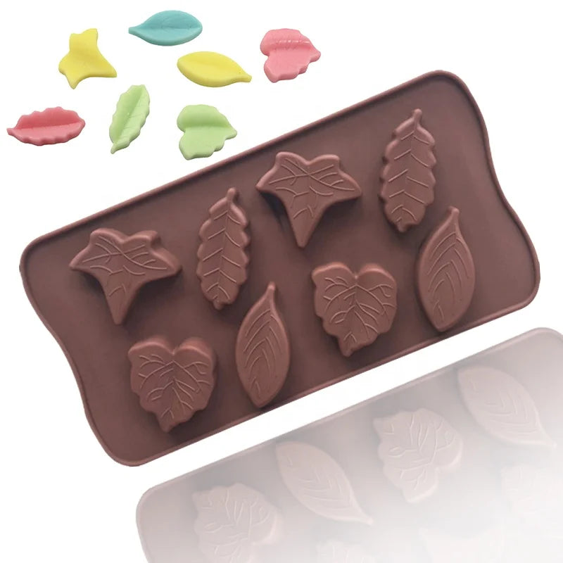 251 8 Even Leaves Silicone Chocolate Mold Ice Grid Mold Food Grade Silicone High Temperature Resistant Silicone Resin Mold