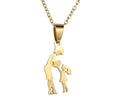 Mom Daughter Family Necklace Link Chain Stainless Steel Pendant Necklaces for Children & Women Wedding Engagement Gift
