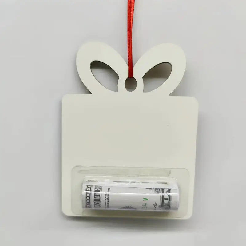 Double Sides Sublimation MDF Money Card Christmas Ornaments with Plastic Pouch Money Holder Plastic Cover Lip Balm Cover