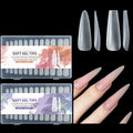 240PCS Lengthened Trapezoid and Stiletto Long Matt Nail Tips Painless Crease and Traceless Phototherapy French False Nail Tips