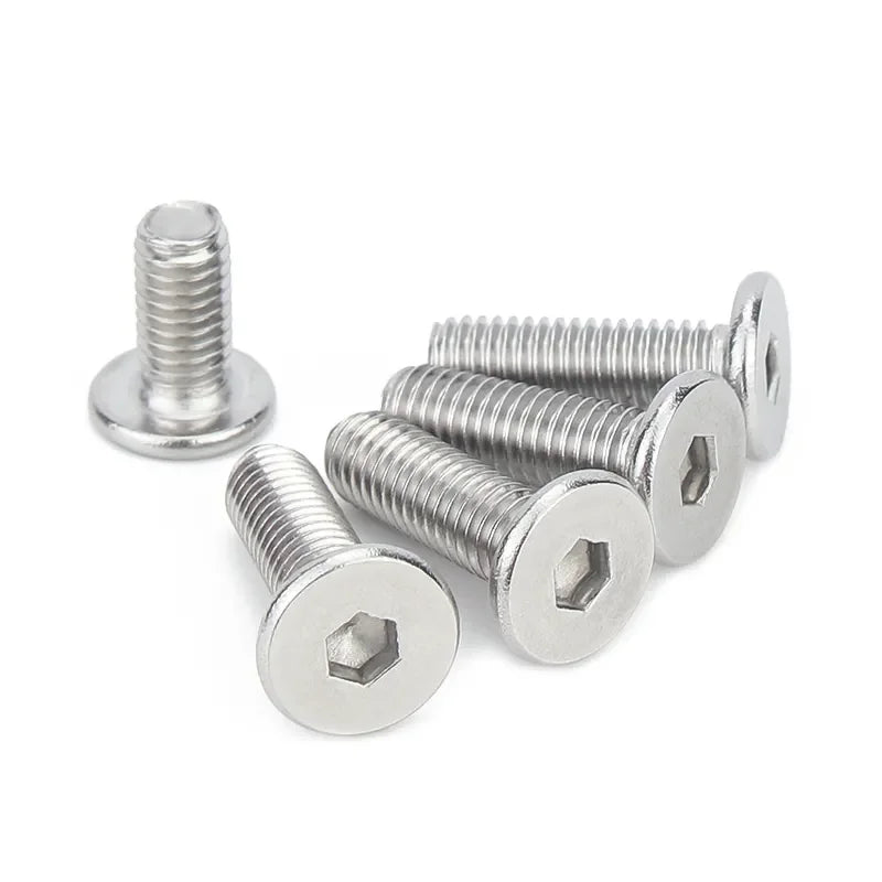 M2 M2.5 M3 M4 M5 M6 M8 Allen Hex Socket ultra Thin Low Flat Head Wafer Head Bolt Screw Stainless Steel Black