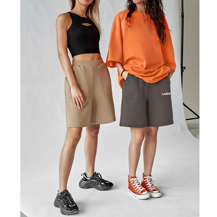 F230253 Clothing Manufacturers Custom Summer Wholesale Sweat Cargo Pockets ShortsJogging Wear Women Gym Casual Women's Shorts