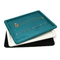 Boutique Green Microfiber Flannel PU Leather Jewelry Tray Microfiber Flannel Picking Tray Ring Necklace Bracelet Store Display