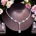 Bridal Jewelry Set Sparkly Zircon Wedding Necklace Earrings Two-piece Chain Dinner Dress Wedding Accessories