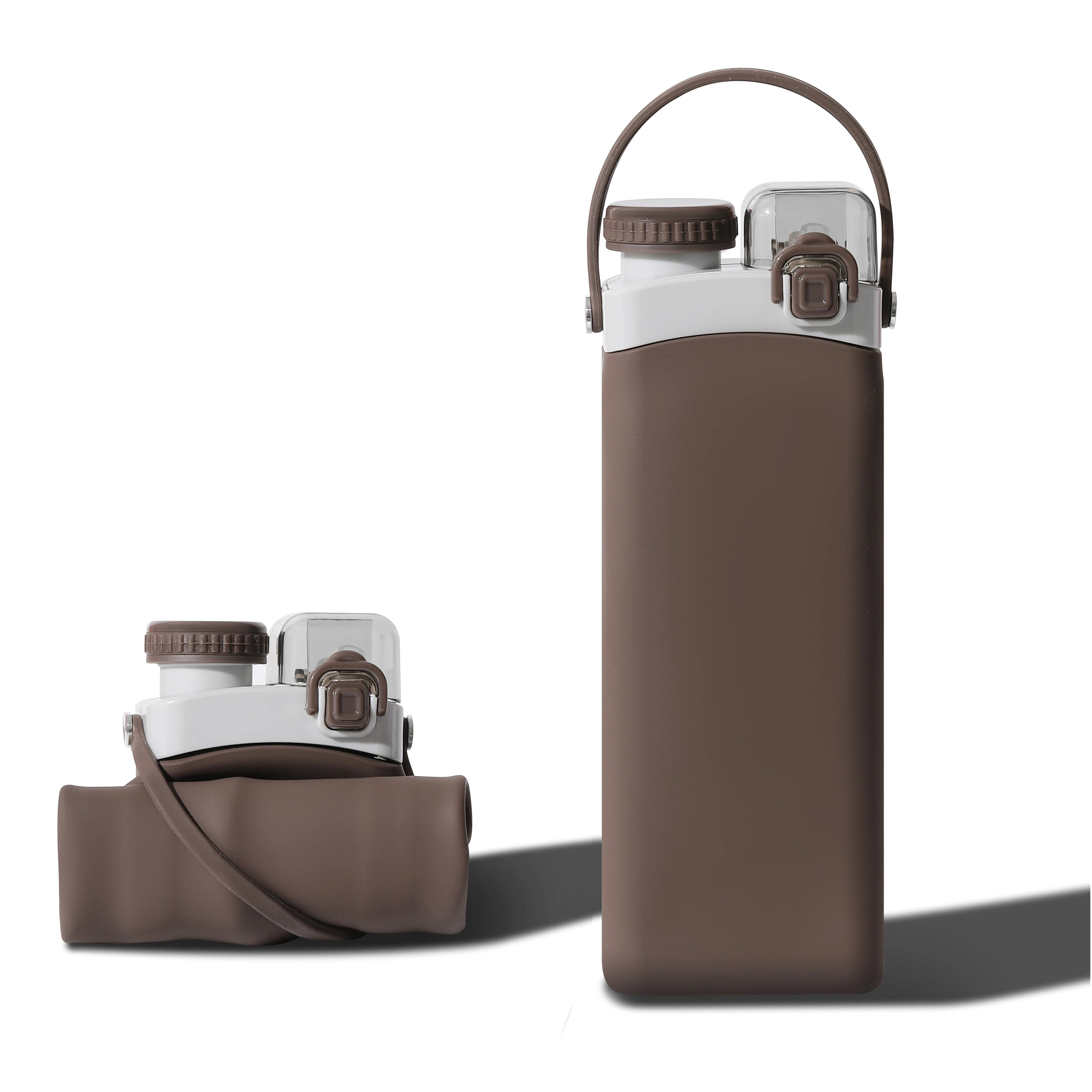 Foldable Silicone Water Bottle with Straw Easy-to-Carry Food Grade for Outdoor Travel