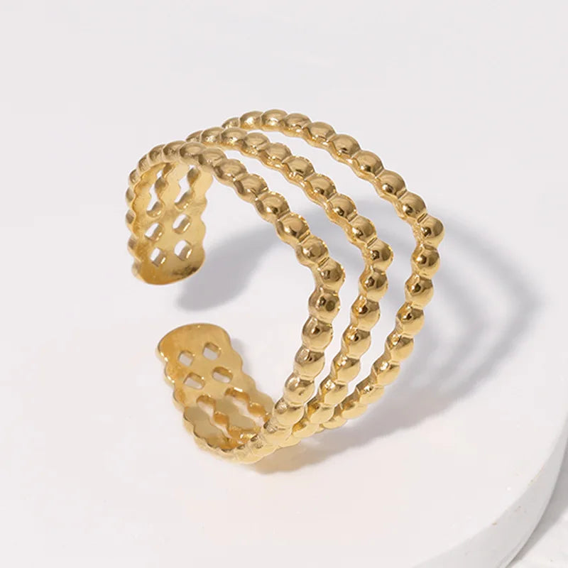 BM Wholesale Waterproof Ring PVD Plating Non-fading Stainless Steel Hearts Rings for Women Gift