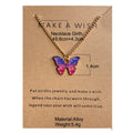 Wholesale Trendy Multiple Colors Collarbone Short Chain Necklace Bohemian Alloy Butterfly Pendant Necklaces for Women