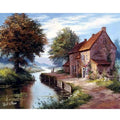Printed 40x50cm Handmade Picture Coloring Kit Adults Painting by Numbers for House Landscape Decors