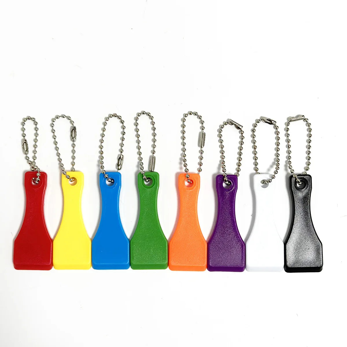 Custom Logo Cheap Plastic Ticket Scraper Keychain Ballchain Plastic Good Lucky Lottery Ticket Spoon Shaped Scraper with Keyring