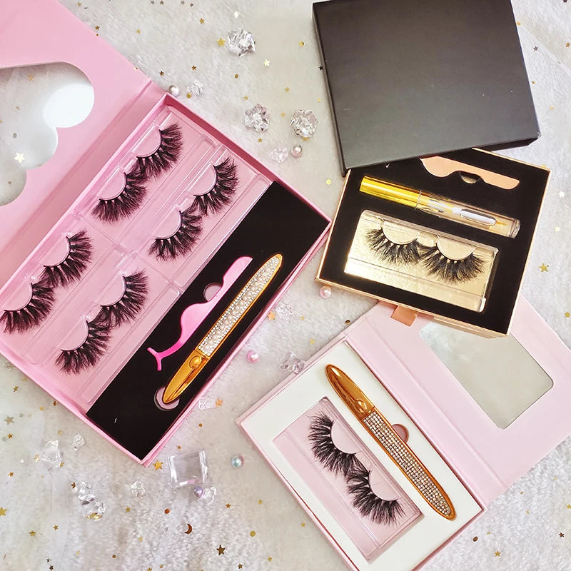 5d 3d Wispy  Natural 25mm Eyelash Real Mink Strip Lashes Colorful 18mm 20mm Eyelashes Wholesale Lash Vendor