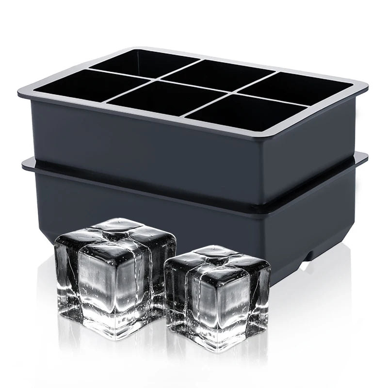 Hot Selling Custom Silicone Ice Cube Tray with 6 Cubes for Ice Cream Tools