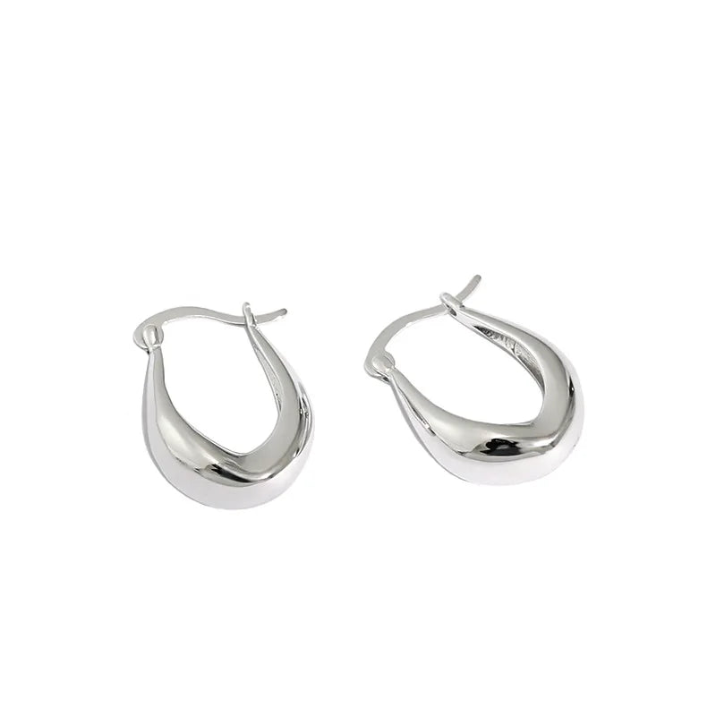 Silverbene Fashion Jewelry Bulk Wholesale Dainty Ladies Irregular U Shape Hot Popular Minimalist 925 Sterling Silver Earrings