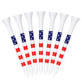 Durable Bamboo American Flag Style Golf Tees 50pcs 3-1/4'' & 2-3/4'' Length Golf Ball Holder for Training Practice