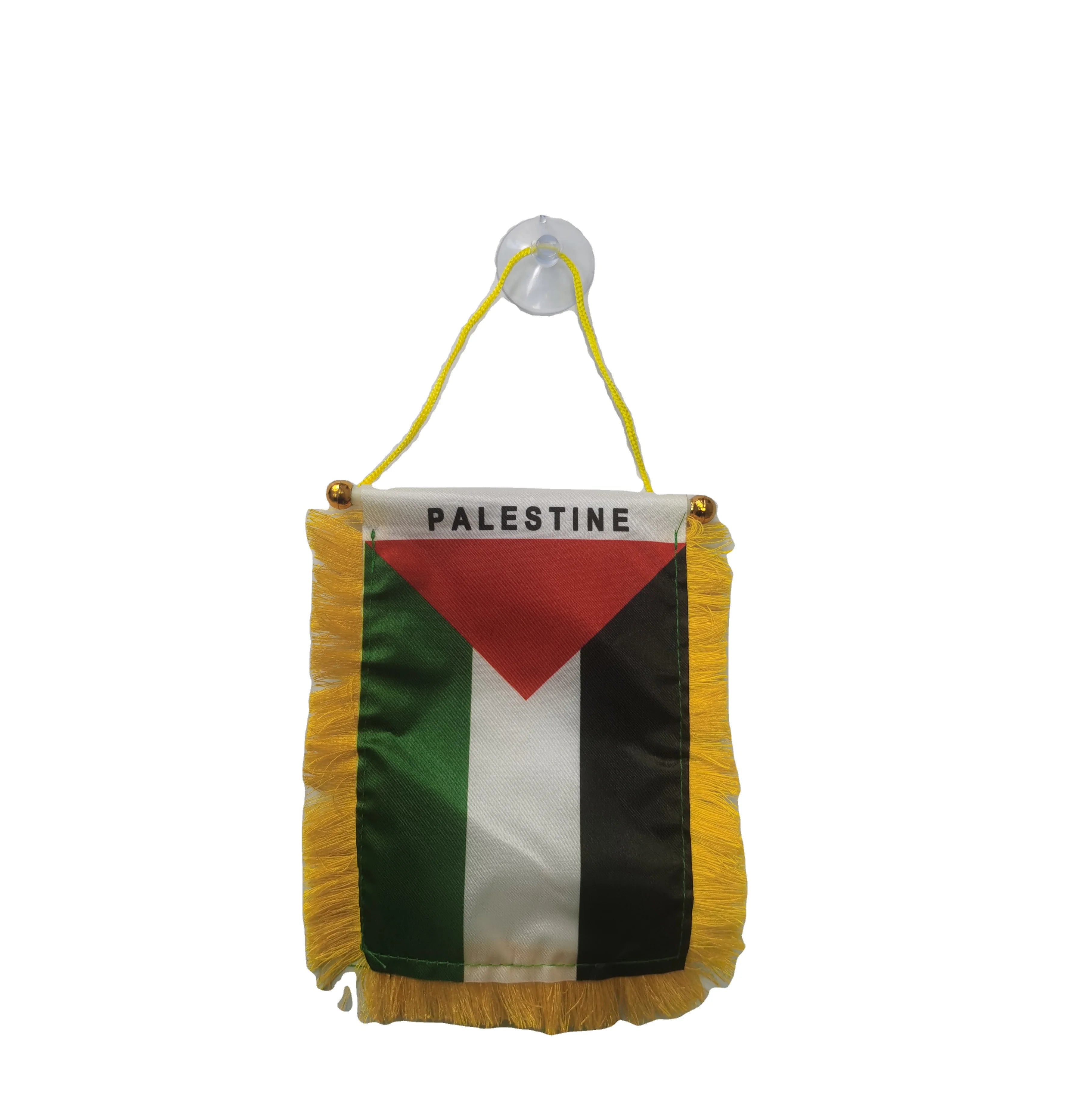 Double Sided 4 X 6 Inch 10x15cm MINI PALESTINE Pennant Eco-Friendly Polyester Car Hanging Flag for Rearview Mirror