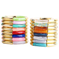 Temperament Partysu Round Big Stretch Bracelets Multicolor Long Tube Beads Bamboo Acrylic Elasticity Bracelets Bangles