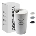Logo Custom Wheat Straw Fiber Cup 500ml Reusable Unbreakable Beer Cup Camping Coffee Mug