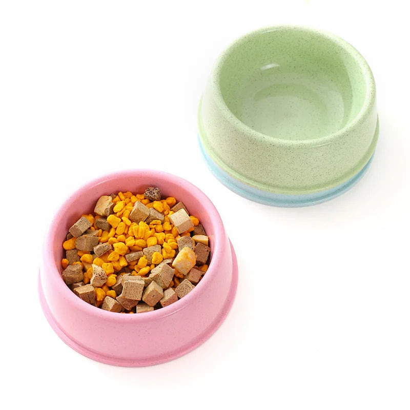 Wholesale Eco-Friendly Lightweight Simple Design Solid Pattern Plastic Dog Cat Bowls Rounded Shape Thickened Mouth Feeders