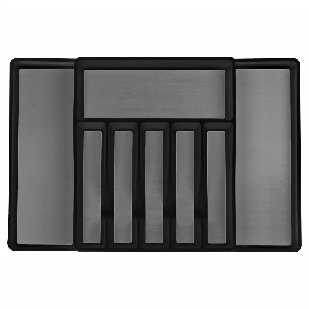 Non-Slip Adjustable Silverware Tray for Kitchen Drawers Expandable Silverware Drawer Organizer