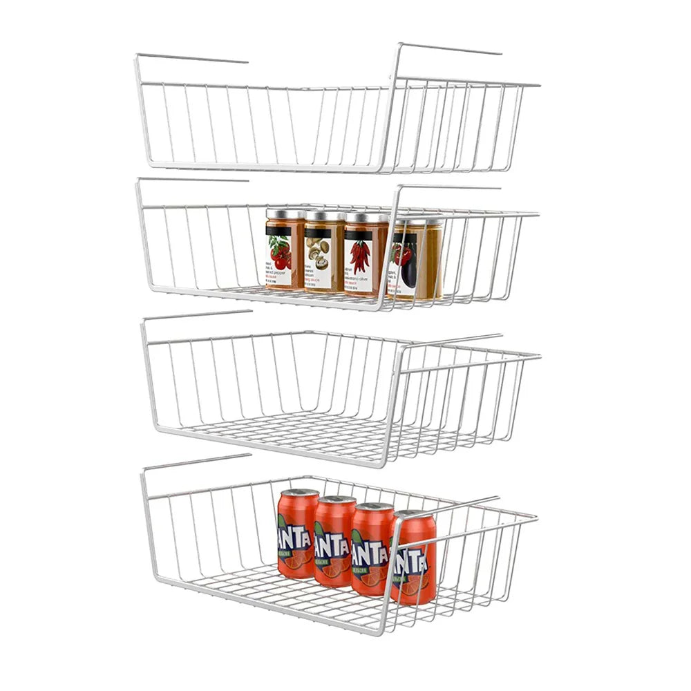 Eco-Friendly Kitchen Furniture Iron Hardware Home Organizer Storage Cabinet Under Shelf Hanging Baskets