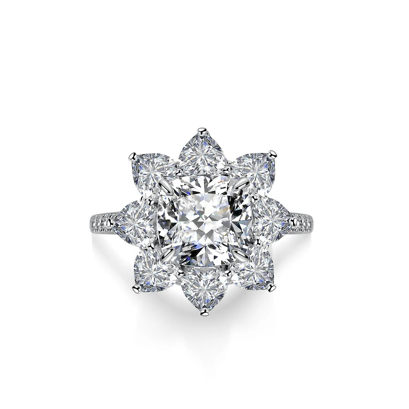 Classic Style Moissanite Ring 925 Silver D Color 1ct 2ct 3ct PassTest Diamond GRA Certification Loose Moissanite Diamonds Rings