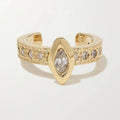 YINJU Gold Vermeil 925 Silver Cubic Zirconia Full Pave Shinning CZ No Piercing Evil Eye Ear Cuff Earring