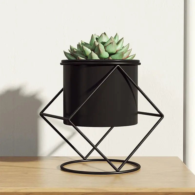 Wholesale From Our Factory Candy Color Mini Indoor Flower Pot Rack Iron Flower Pots Planters Home Garden Decoration Design Shape