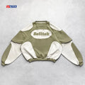 Wholesale Streetwear Clothing Bulk Crew Neck Sweatshirts 100% Cotton Latest Designer Color Block Women's Crewneck Sweatshirt