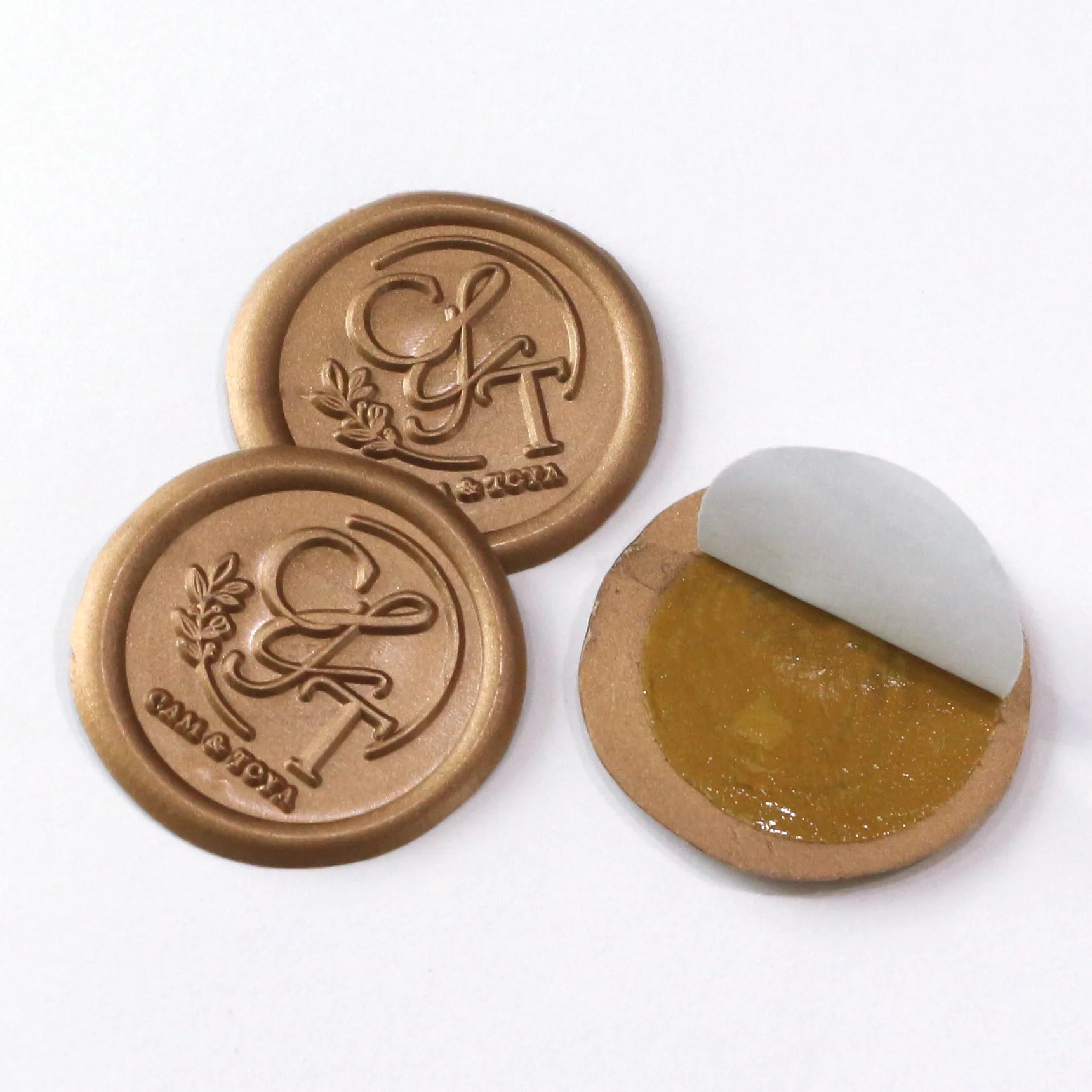 Adhesive Wax Seal Stickers 40colors Pre-Made From Real Sealing Wax-Gold Initial