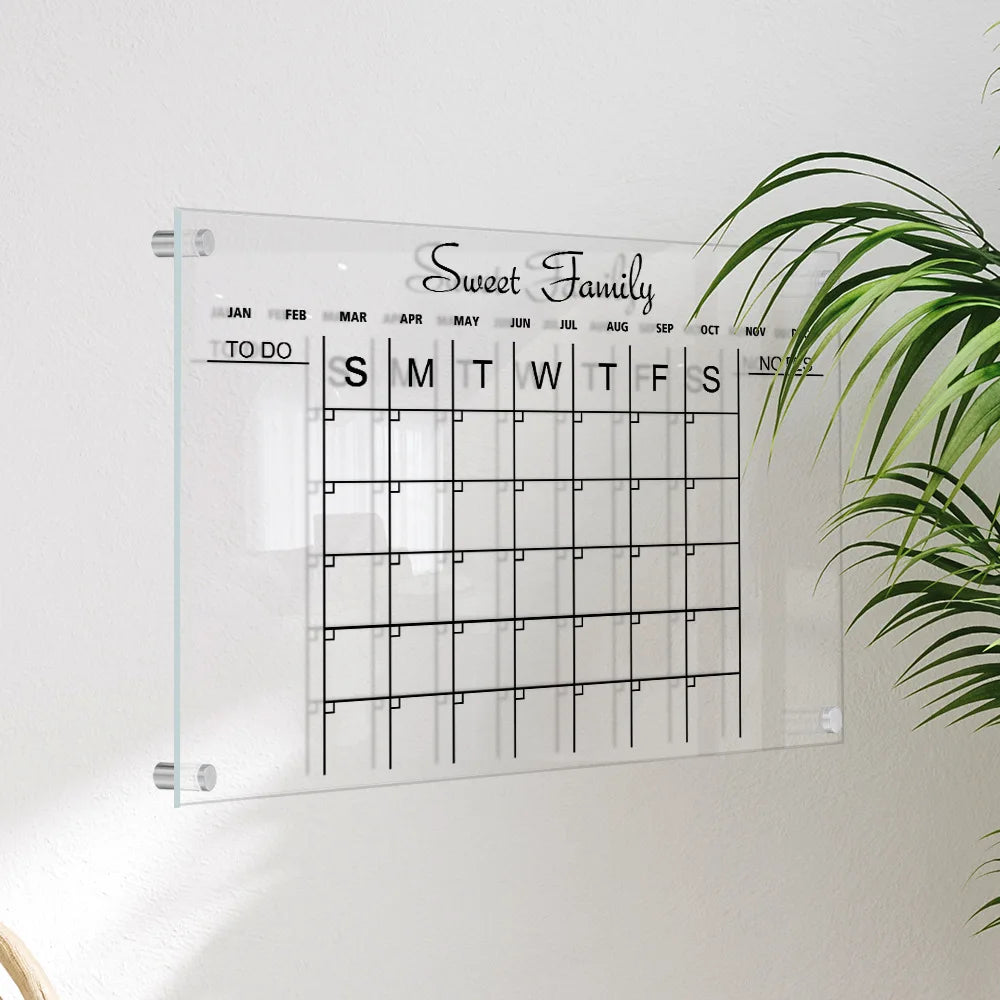 Acrylic UV Printed Rewritable Wall Calendar Weekly Plan Itinerary Organizer with Study Features Wall Stickers Product Category