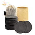 Eco-friendly 3Layers Reusable Bamboo Facial Cleansing Pads Cosmetic Soft Charcoal Bamboo Makeup Remover Pads