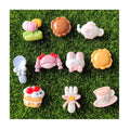 Resin Charms Mini Tableware Rabbit Cup Teapot Spoon Fork Tea Cup Animal Head Flower Girls Kids Toys Flat Back Cabochon