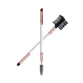 Wholesale Fine Flat Angled Rose Gold Eyebrow Bamboo Makeup Brushes Private Label Logo Thin Wood Eye Shadow Foundation