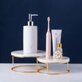 Wholesale Set 2pcs Combined Luxury White Marble Cake Dessert Display Trays Plates