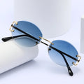 2025 Luxury Sunglasses Men Custom Logo Uv400 Protection Metal Round Cutting Lens Gradient Female Uv400 Sunglasses