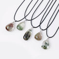 Wholesale Natural Stone Colorful Ghost Pendant Water Drop Energy Quartz Crystal Necklace