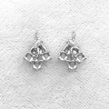 Sterling Silver 3*3mm Semi Mount Stud Earrings Empty Support Blank Claws Setting S925 Base Without Center Stone for DIY Inlay