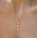 CAOSHI Custom Silver Gold Plated Long Star Pendant Necklace Copper Jewelry Wholesale Micro Pave Pendant Necklaces for Women Girl