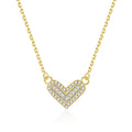 Fashion Necklace Jewelry 925 Sterling Silver Love Heart Diamond Pendant Necklace White Zircon Gold Plated Necklaces for Women