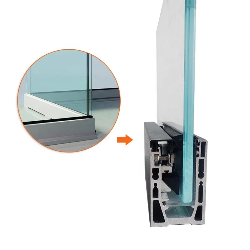 Aluminium Alloy Security Balustrades 6000 Series Metal Frameless Profile U Channel Clamp Glass Railing Cutting Welding