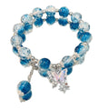 Wholesale Women Stone Bead Glass Beads Bracelet Colorful Crystal Beaded Butterfly Girls Bracelet Ladies Bracelet