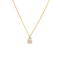 Fashion Jewelry 925 Sterling Silver Minimalist Necklaces Small Water Drop Diamond Zircon Gold Plated Necklaces for Women